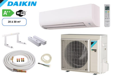 Pack complet clim prêt à poser mono split DAIKIN COMFORA FTXP25N9-RXP25N9 