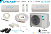 Pack complet prêt à poser bi split DAIKIN SENSIRA 2MXF50A-CTXF20C-CTXF25C 