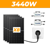Kit 8 Panneaux Solaires Plug And Play Longi Solar Puissance 3440W
